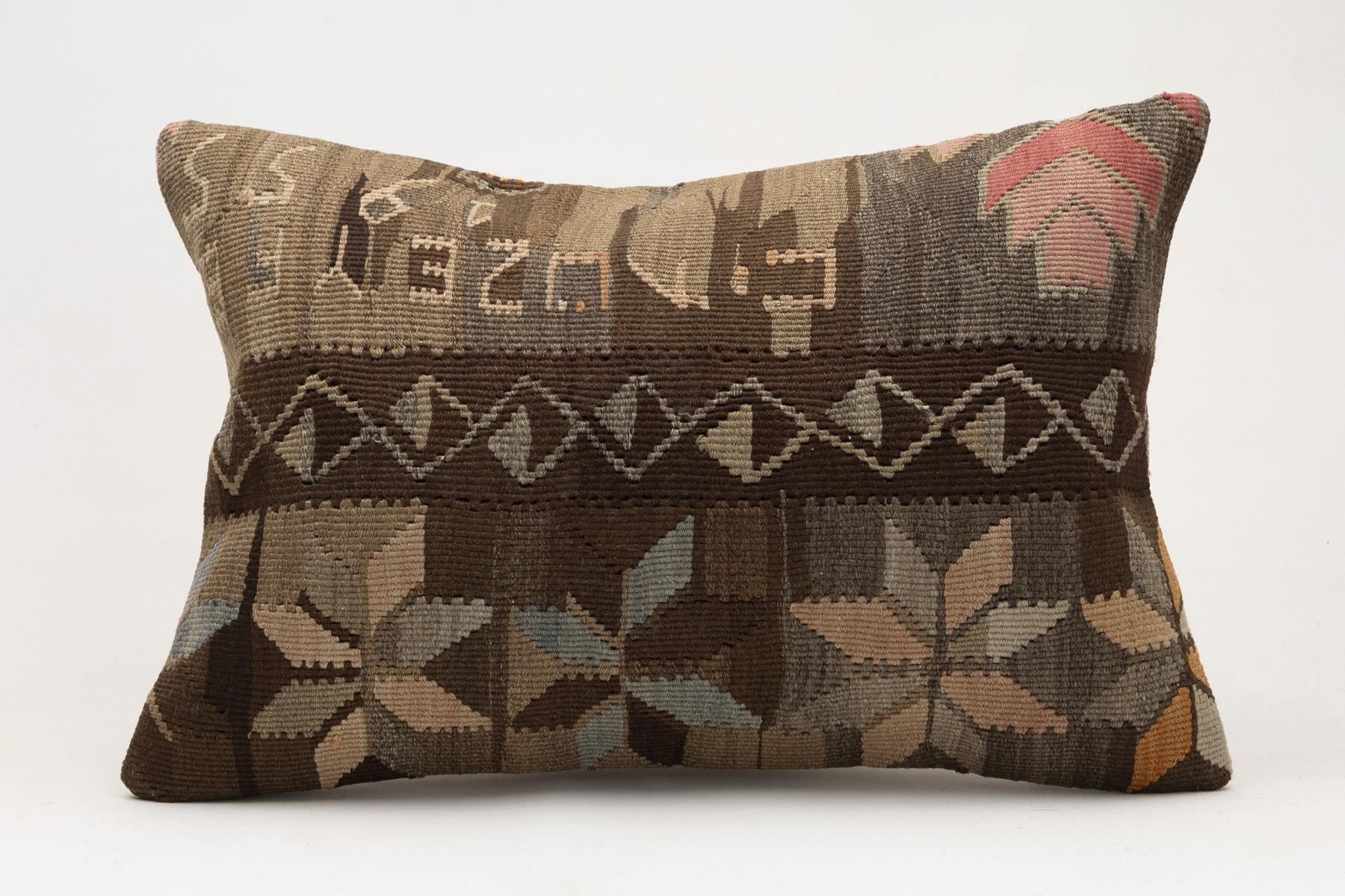 16x24 inches (40x60 cm) Kilim Pillow | KILIM WHOLESALE - Vintage Handmade Pillows - Vintage Handmade Kilim Rugs - It is 100% wool. Artistic and historical rugs. Old handwoven rugs. - Online hand woven rugs and kilim cushions sales. Shipping to a