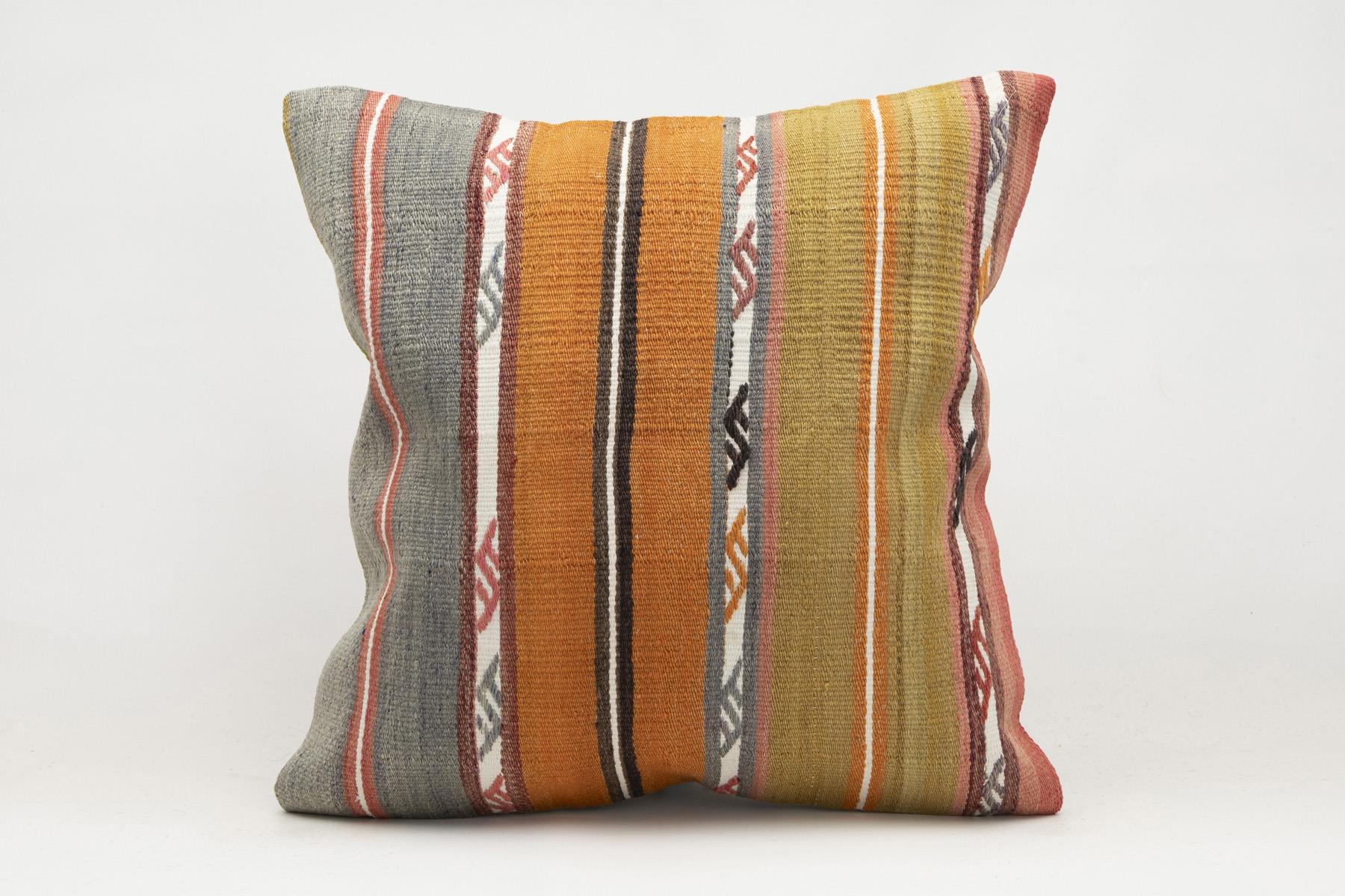 20x20 inches (50x50 cm) Kilim Pillow | KILIM WHOLESALE - Vintage Handmade Pillows - Vintage Handmade Kilim Rugs - It is 100% wool. Artistic and historical rugs. Old handwoven rugs. - Online hand woven rugs and kilim cushions sales. Shipping to a