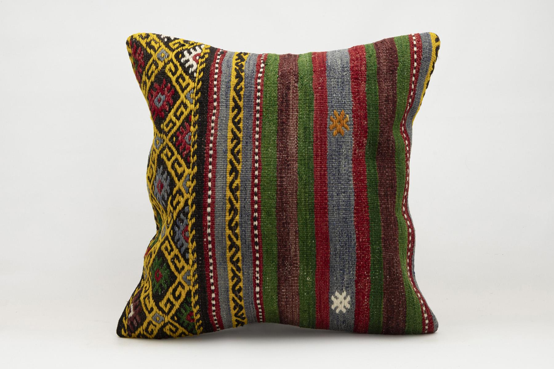 20x20 inches (50x50 cm) Kilim Pillow | KILIM WHOLESALE - Vintage Handmade Pillows - Vintage Handmade Kilim Rugs - It is 100% wool. Artistic and historical rugs. Old handwoven rugs. - Online hand woven rugs and kilim cushions sales. Shipping to a