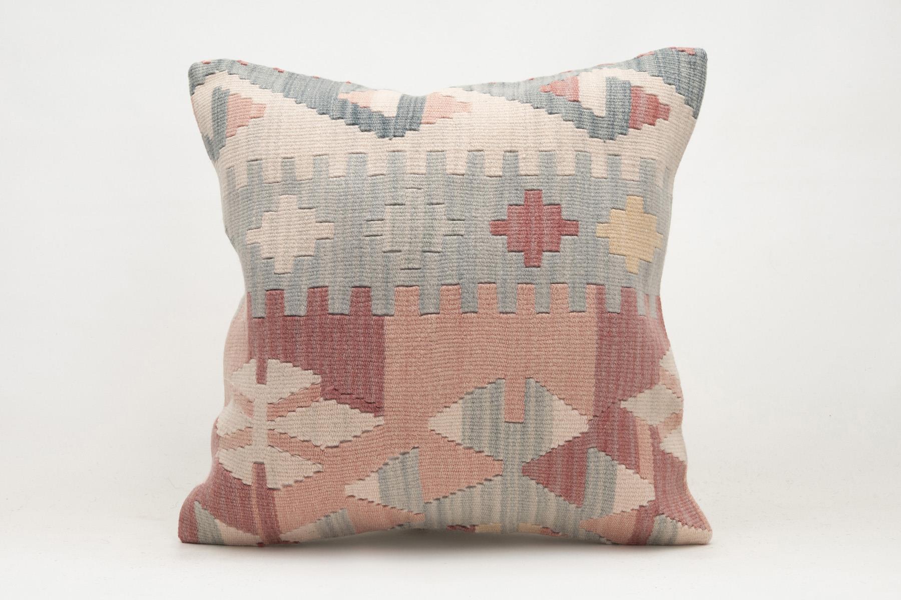 20x20 inches (50x50 cm) Kilim Pillow | KILIM WHOLESALE - Vintage Handmade Pillows - Vintage Handmade Kilim Rugs - It is 100% wool. Artistic and historical rugs. Old handwoven rugs. - Online hand woven rugs and kilim cushions sales. Shipping to a