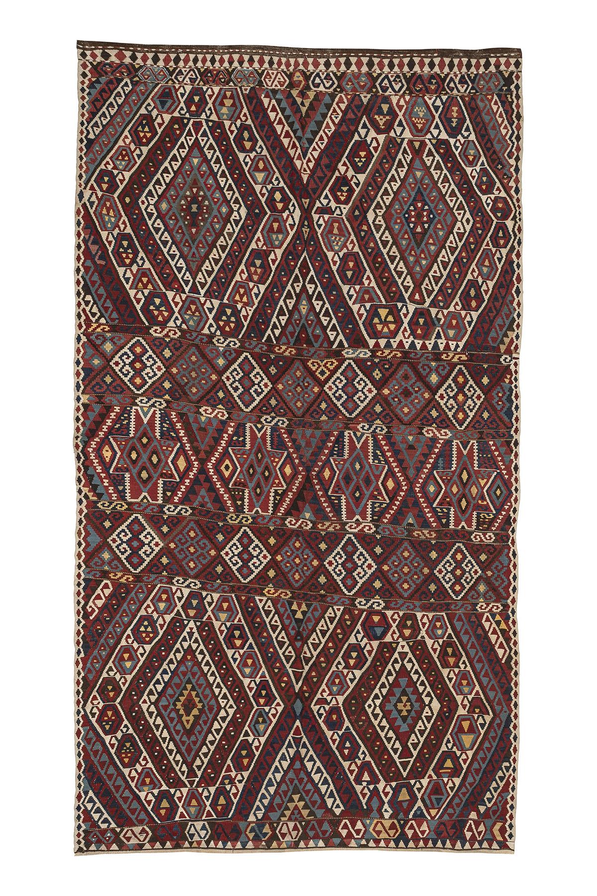 Sivas Kilim Rug (2.5 x 6.6 ft) | KILIM WHOLESALE - Vintage Handmade Pillows - Vintage Handmade Kilim Rugs - It is 100% wool. Artistic and historical rugs. Old handwoven rugs. - Online hand woven rugs and kilim cushions sales. Shipping to all ove