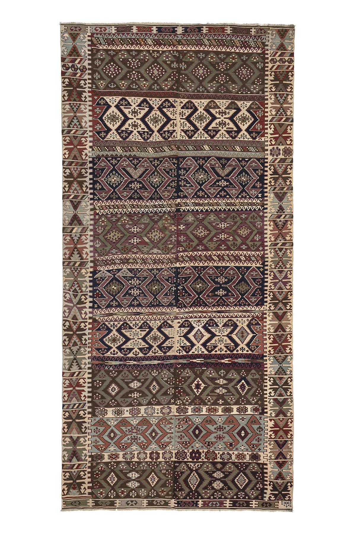 Sivas Kilim Rug (2.5 x 6.6 ft) | KILIM WHOLESALE - Vintage Handmade Pillows - Vintage Handmade Kilim Rugs - It is 100% wool. Artistic and historical rugs. Old handwoven rugs. - Online hand woven rugs and kilim cushions sales. Shipping to all ove