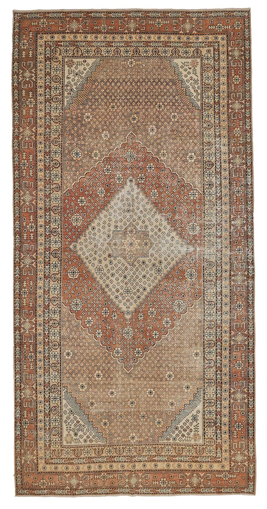 Antique Wool Decorative Khotan Rug - 6`3