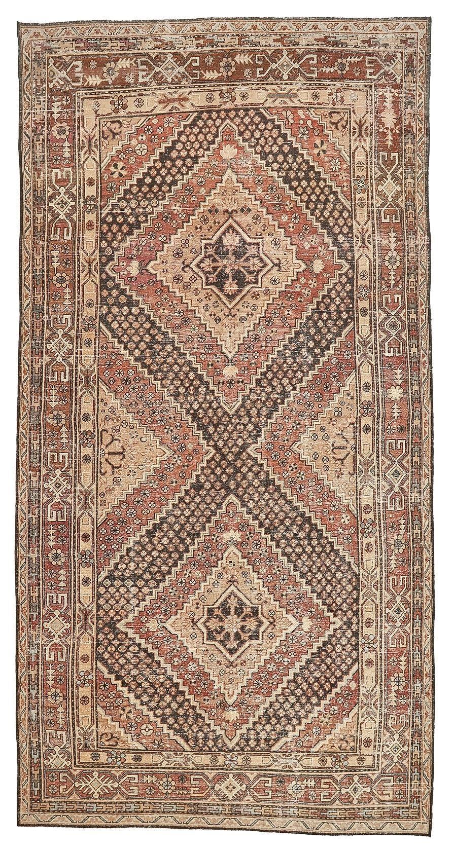 Distressed Antique Wool Khotan Rug - 6`7