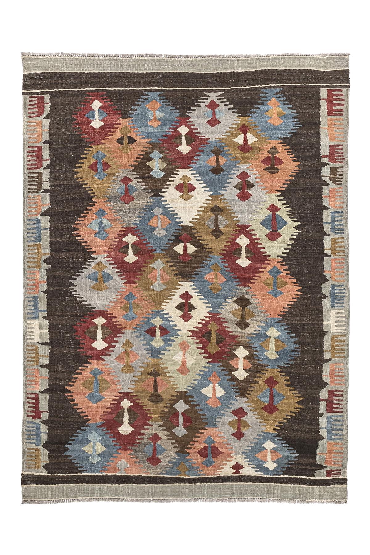 Kilim Rug (4.8 x 6.7 ft) | KILIM WHOLESALE - Vintage Handmade Pillows - Vintage Handmade Kilim Rugs - It is 100% wool. Artistic and historical rugs. Old handwoven rugs. - Online hand woven rugs and kilim cushions sales. Shipping to all over the 