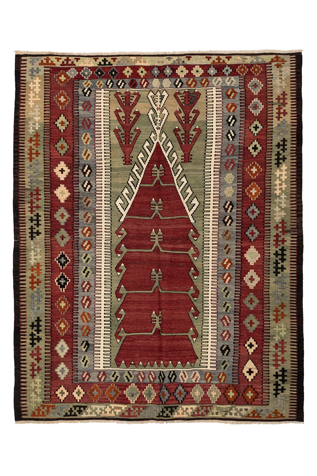 Obruk Kilim Rug (4.61 x 5.59 ft)