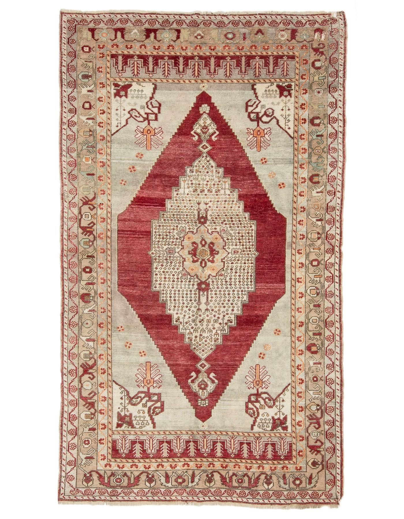 1960s Vintage Turkish Rug - 5`1