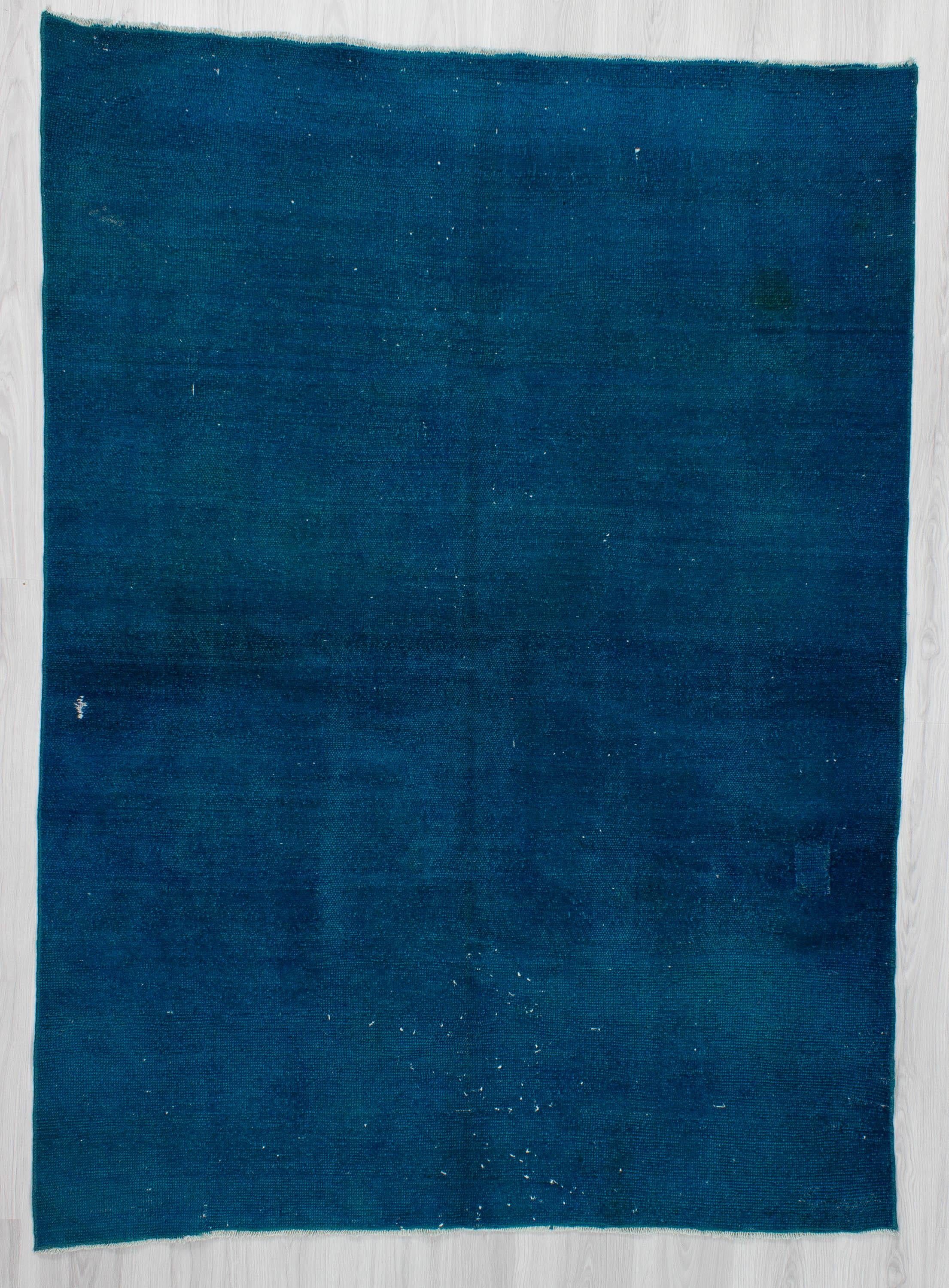 Dark Turquoise Overdyed Turkish Rug
