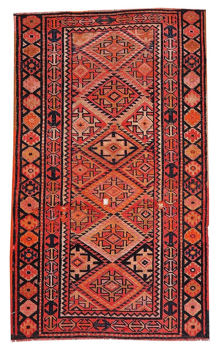 Decorative Vintage Wool Rug - 3`1