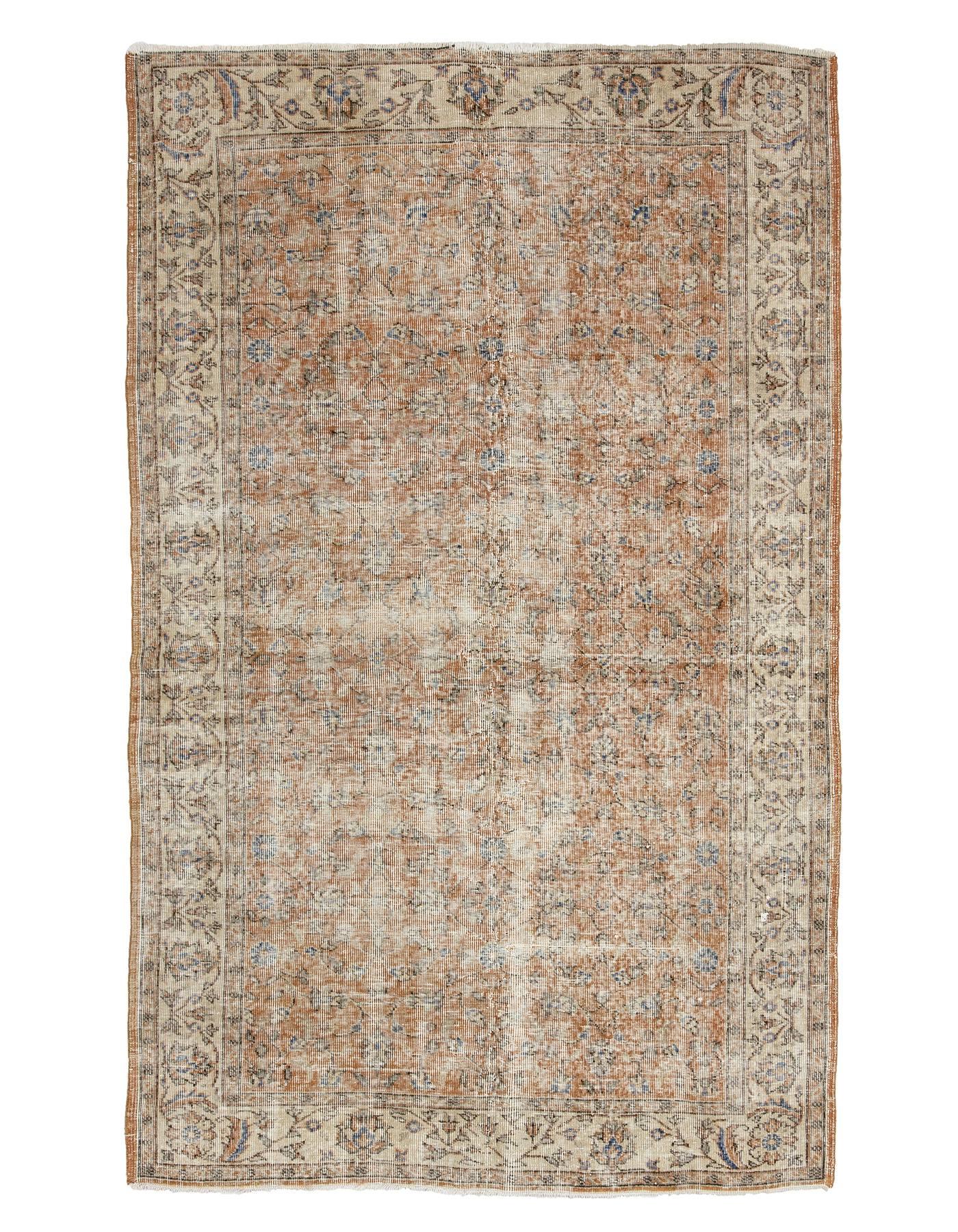 Distressed Vintage Turkish Rug - 5`3
