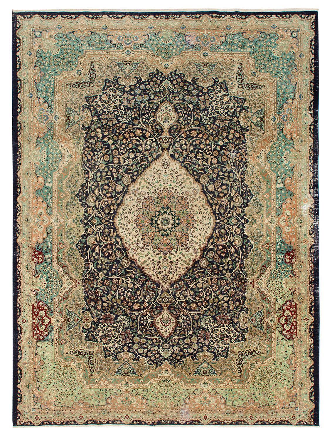 Large Vintage Tabriz Wool Rug - 9`8