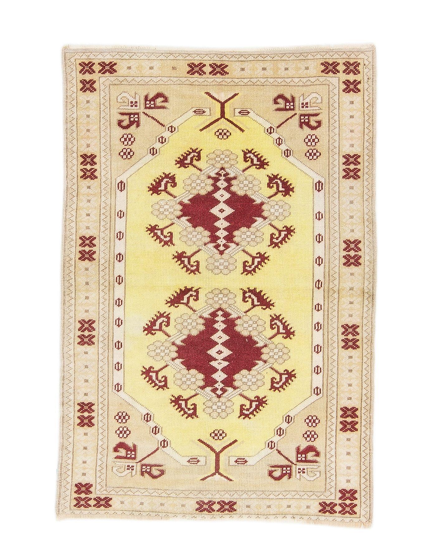 One Of a Kind Vintage Turkish Milas Rug - 2`11