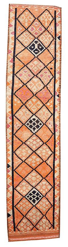 Orange Vintage Decorative Runner - 2`11