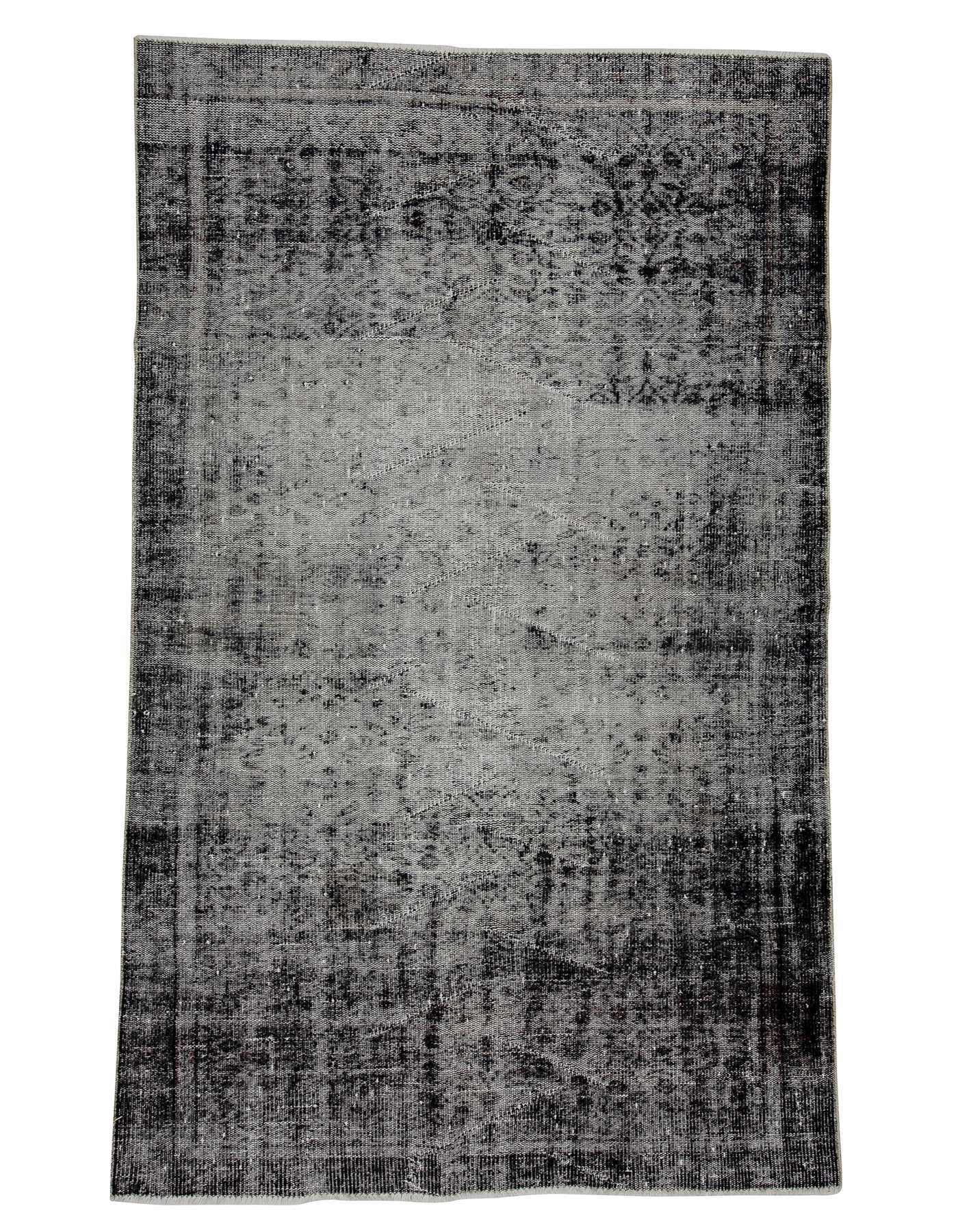 Overdyed Vintage Gray Turkish Rug - 5`2