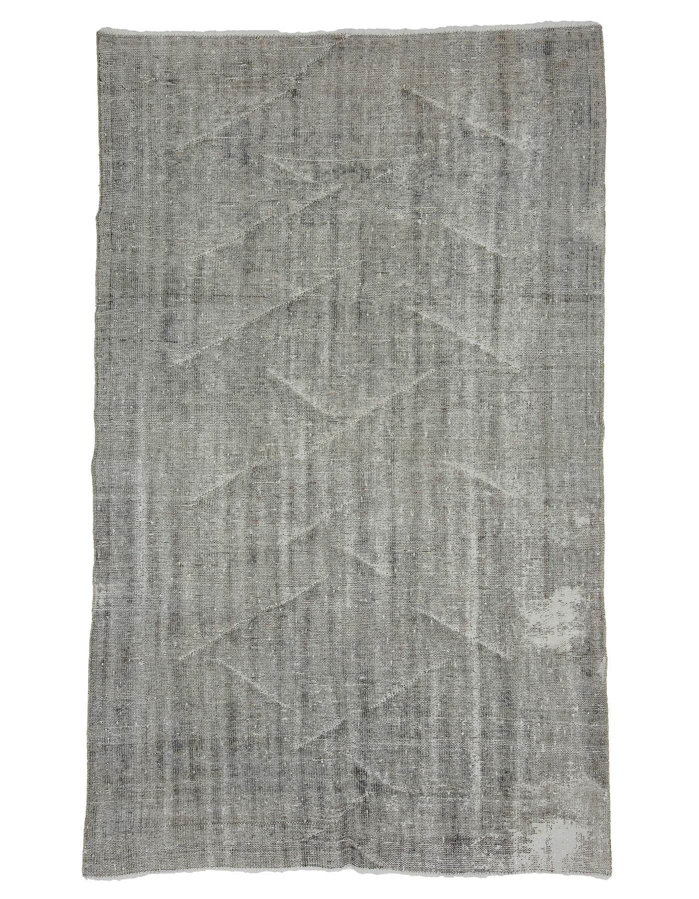 Silver Gray Vintage Turkish Rug - 5`4