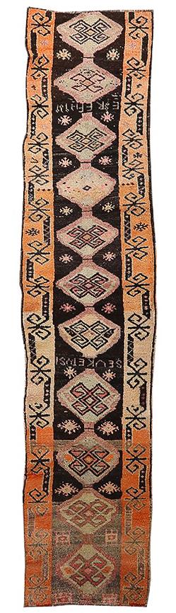 Unique Decorative Turkish Kars Runner - 2`5