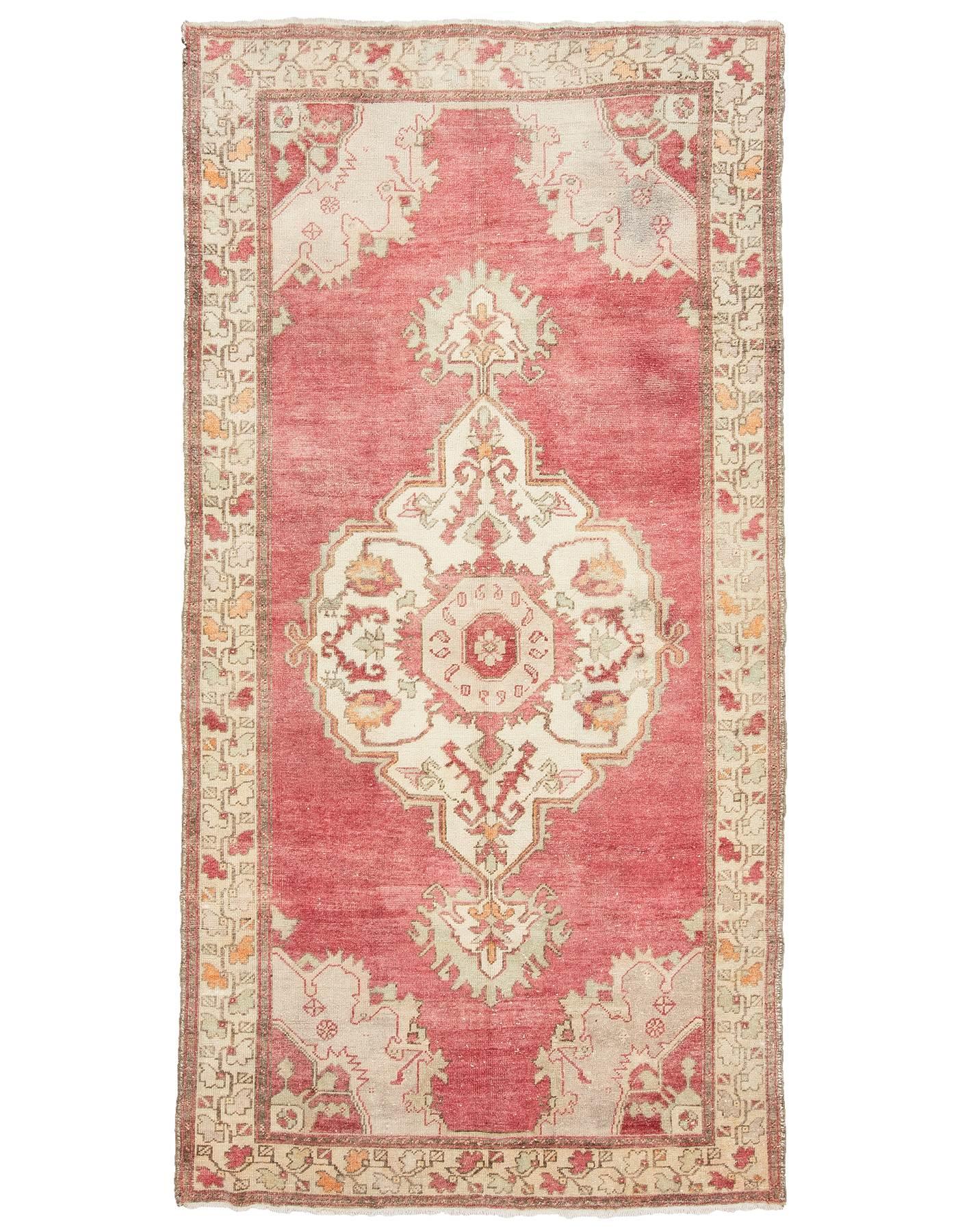 Vintage 1960s Wool Turkish Rug - 5`5