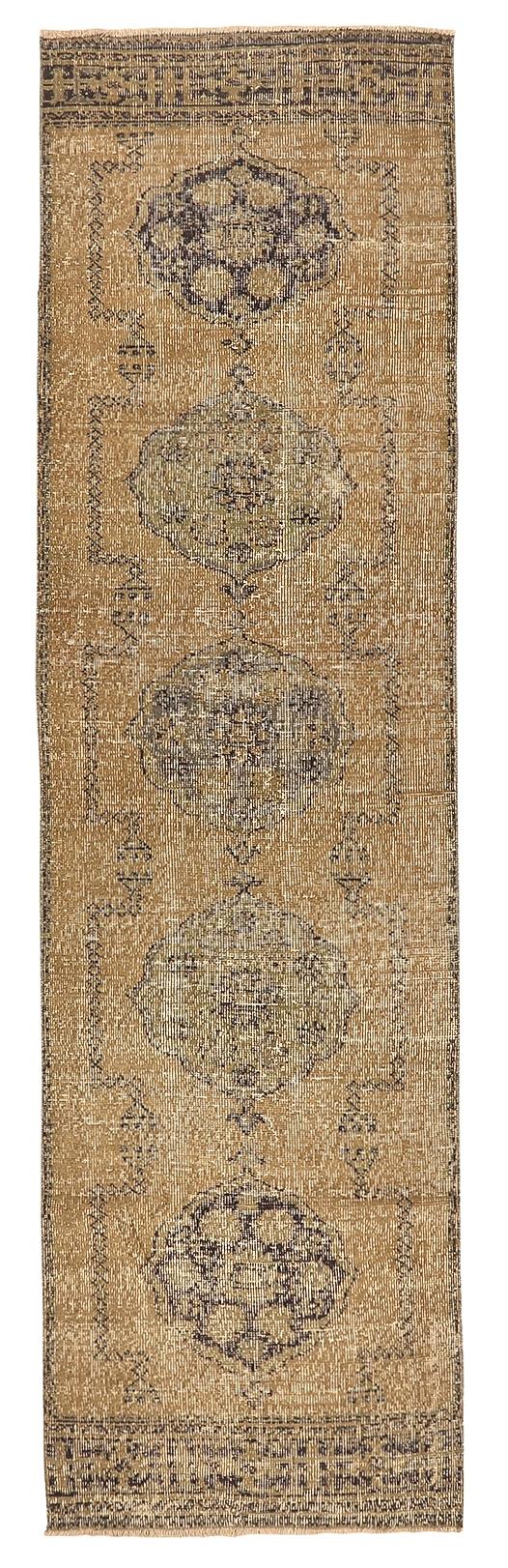 Vintage Decorative Turkish Oushak Runner - 2`11