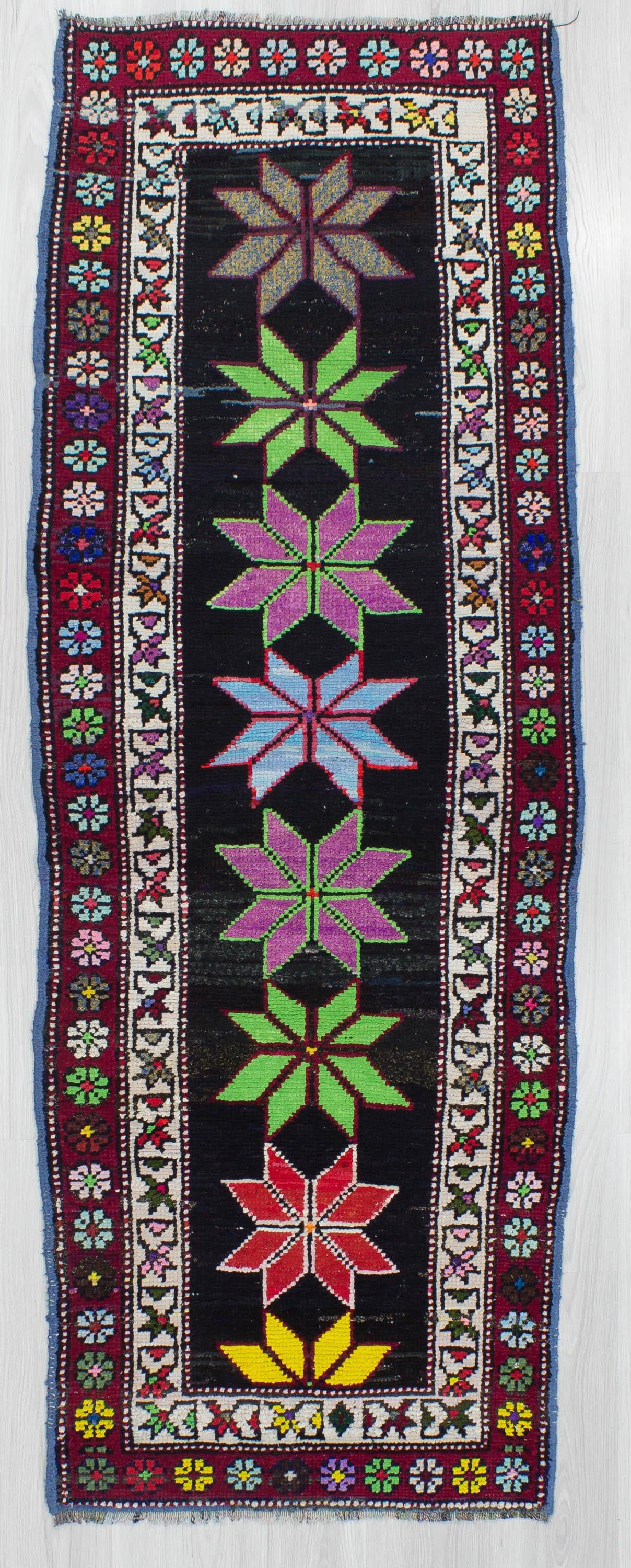 Vintage Decorative Turkish Runner Rug