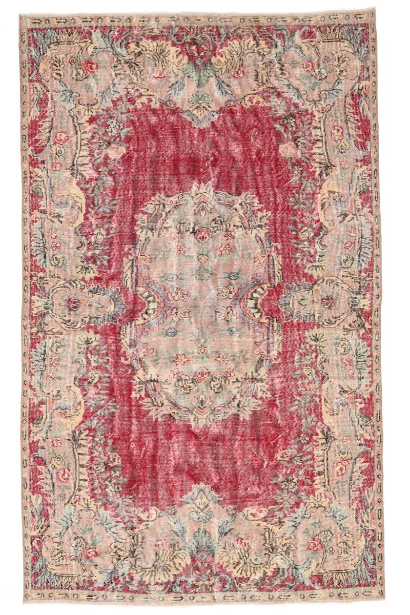 Vintage Distressed Turkish Oushak Rug - 5`11