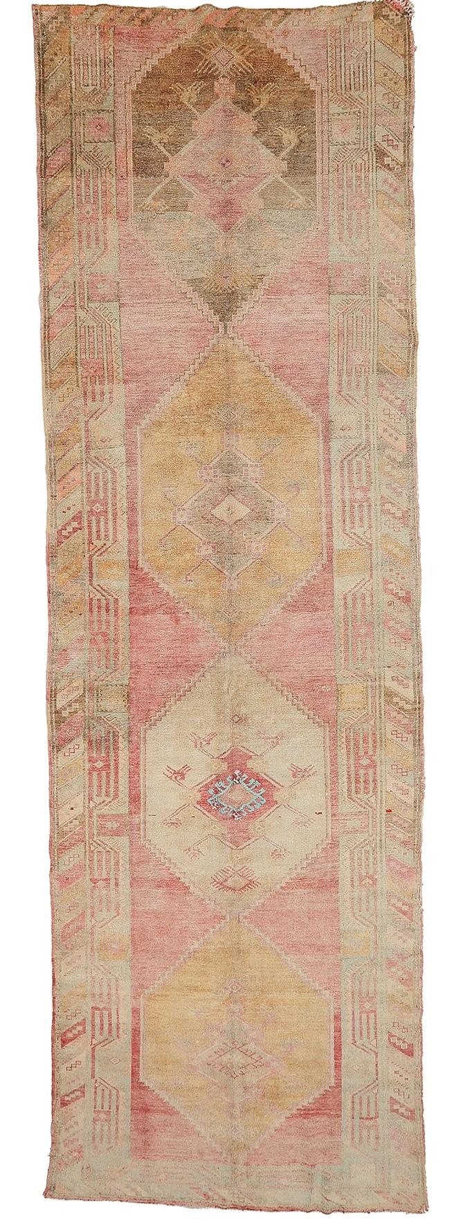 Vintage Faded Turkish Kars Rug - 5`2