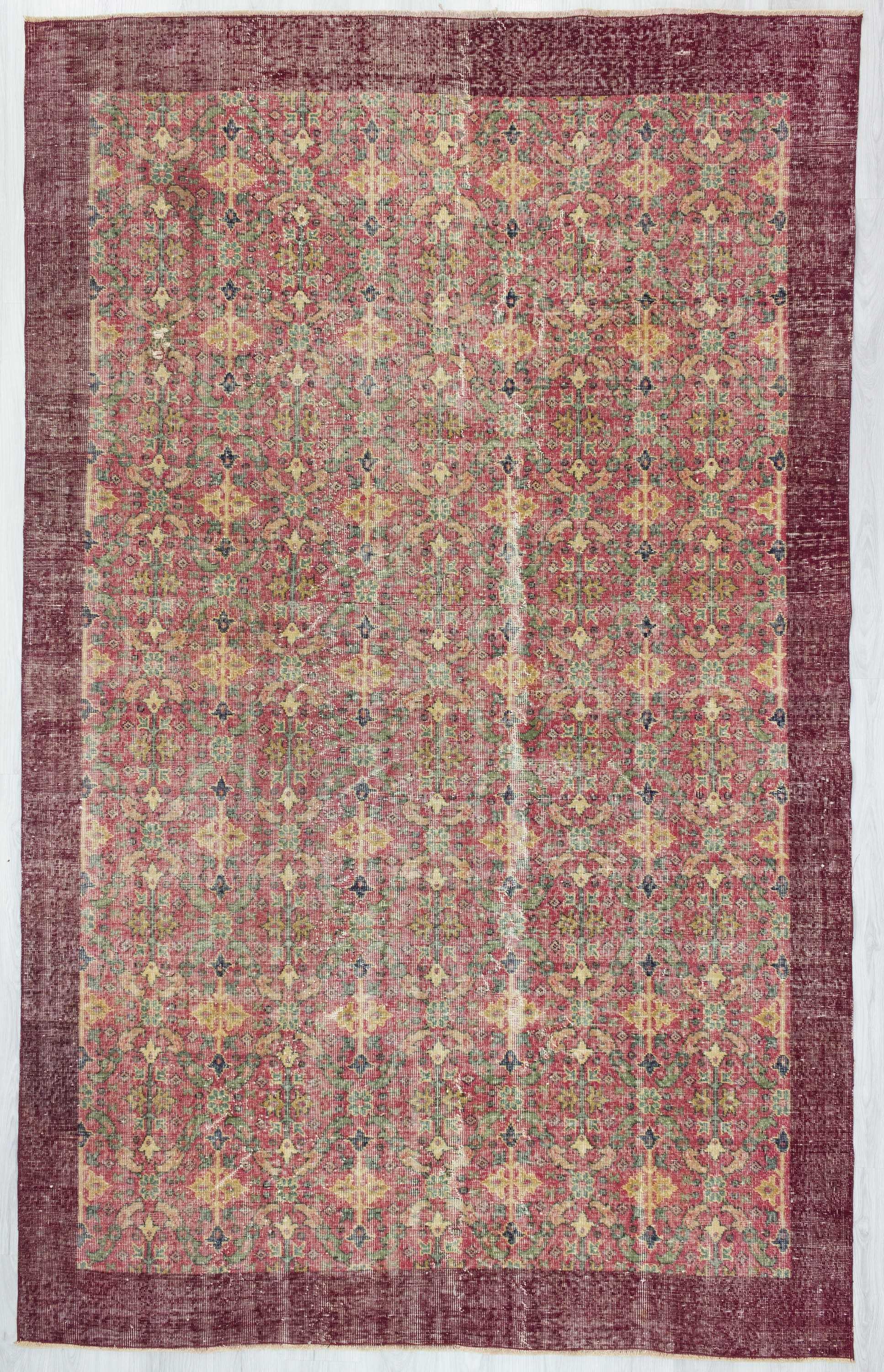 Vintage one of a kind floral Turkish rug