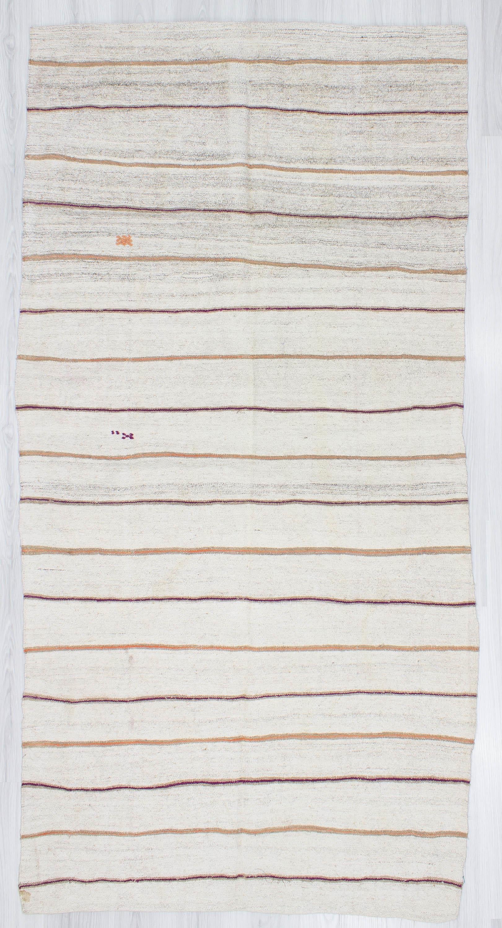 Vintage Striped Turkish Kilim Rug