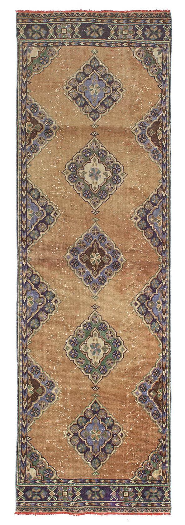 Vintage Turkish Decorative Runner Rug - 3`6