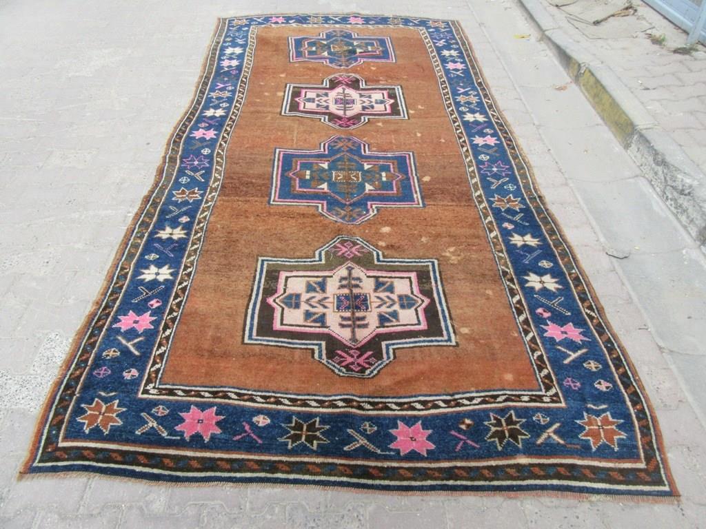Vintage unique Turkish Kars rug