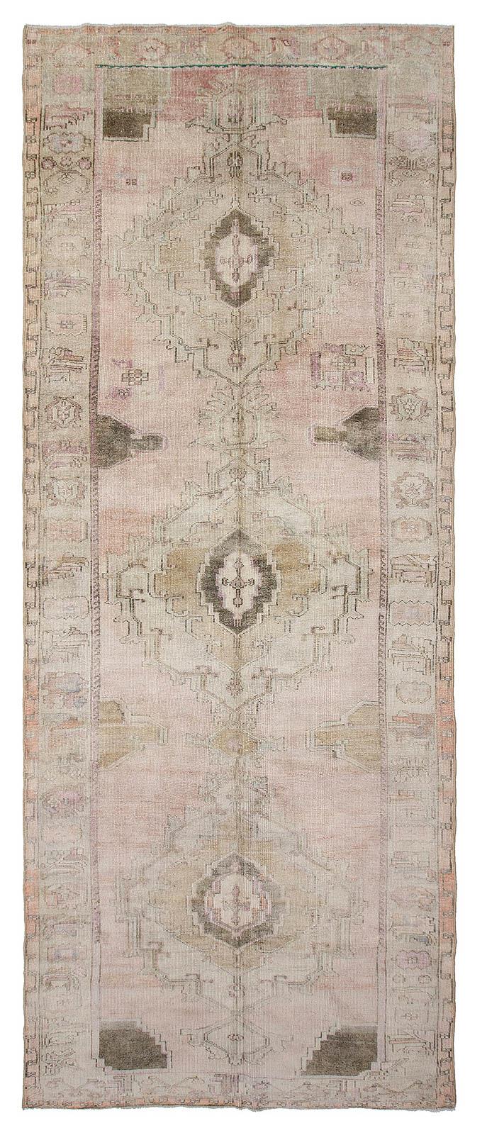 Washed Out Vintage Decorative Turkish Kars Rug - 6`5