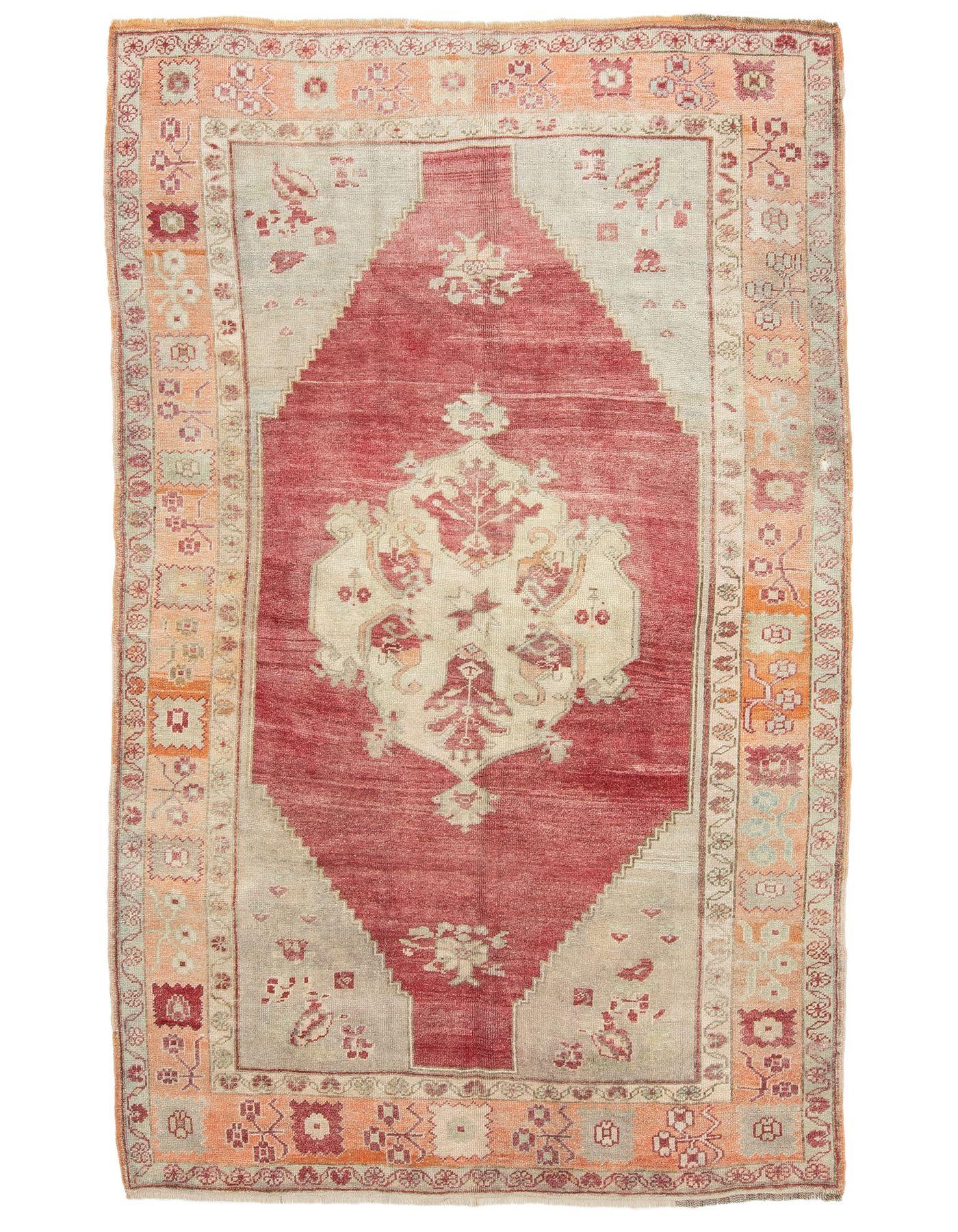 Wool Vintage 1960s Turkish Konya Rug - 5`6