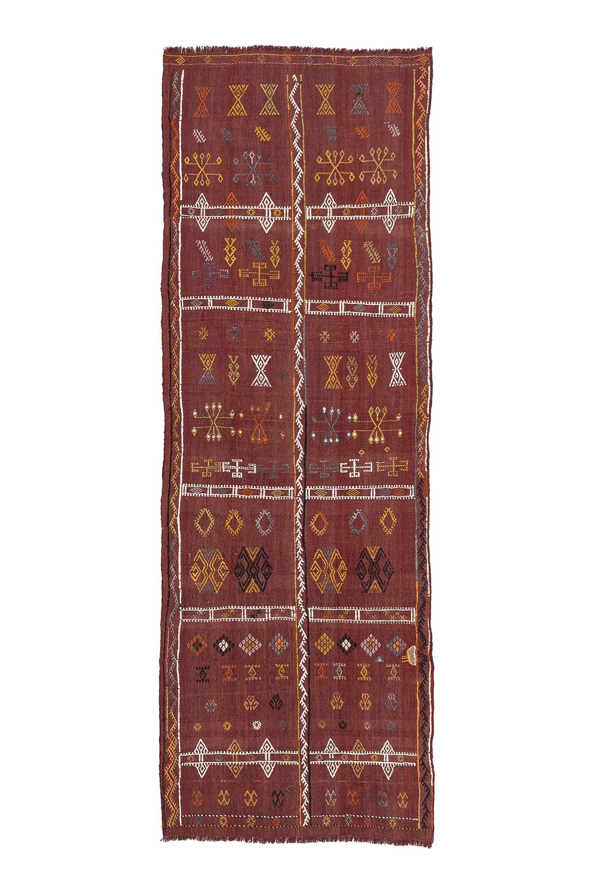 Sivas Kilim Rug (2.5 x 6.6 ft) | KILIM WHOLESALE - Vintage Handmade Pillows - Vintage Handmade Kilim Rugs - It is 100% wool. Artistic and historical rugs. Old handwoven rugs. - Online hand woven rugs and kilim cushions sales. Shipping to all ove