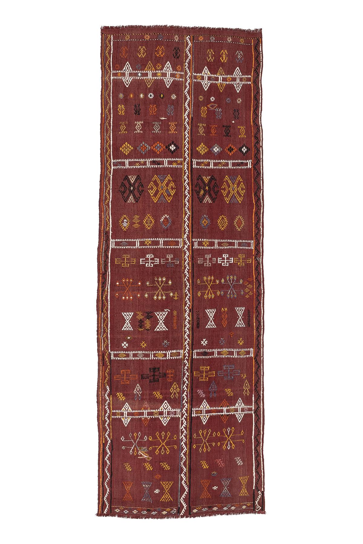 Sivas Kilim Rug (2.5 x 6.6 ft) | KILIM WHOLESALE - Vintage Handmade Pillows - Vintage Handmade Kilim Rugs - It is 100% wool. Artistic and historical rugs. Old handwoven rugs. - Online hand woven rugs and kilim cushions sales. Shipping to all ove