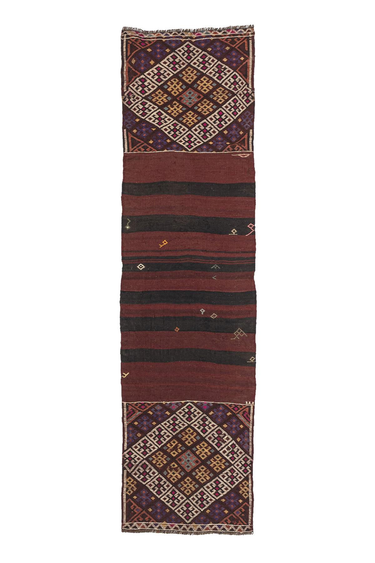 Sivas Kilim Rug (2.5 x 6.6 ft) | KILIM WHOLESALE - Vintage Handmade Pillows - Vintage Handmade Kilim Rugs - It is 100% wool. Artistic and historical rugs. Old handwoven rugs. - Online hand woven rugs and kilim cushions sales. Shipping to all ove