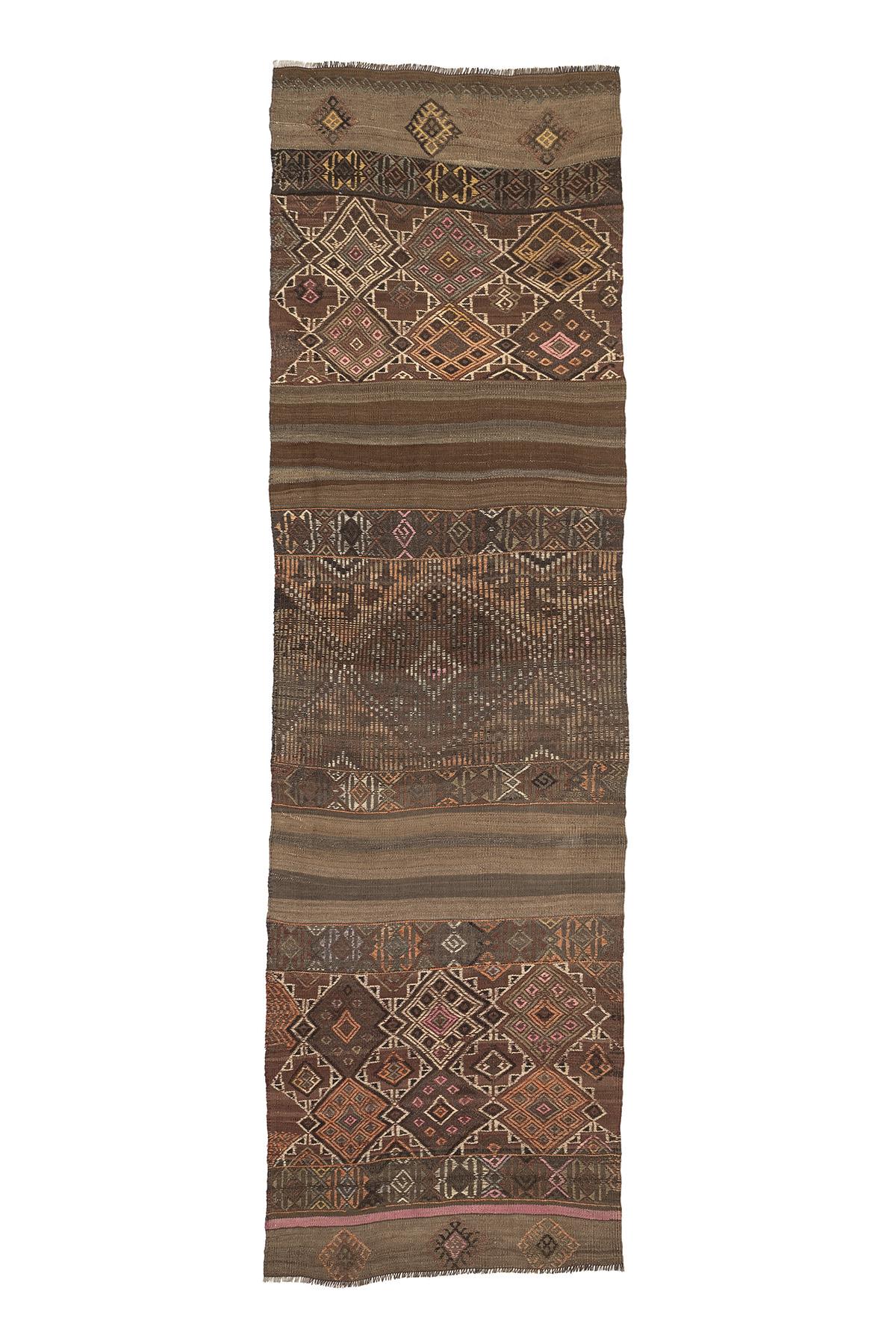 Sivas Kilim Rug (2.5 x 6.6 ft) | KILIM WHOLESALE - Vintage Handmade Pillows - Vintage Handmade Kilim Rugs - It is 100% wool. Artistic and historical rugs. Old handwoven rugs. - Online hand woven rugs and kilim cushions sales. Shipping to all ove