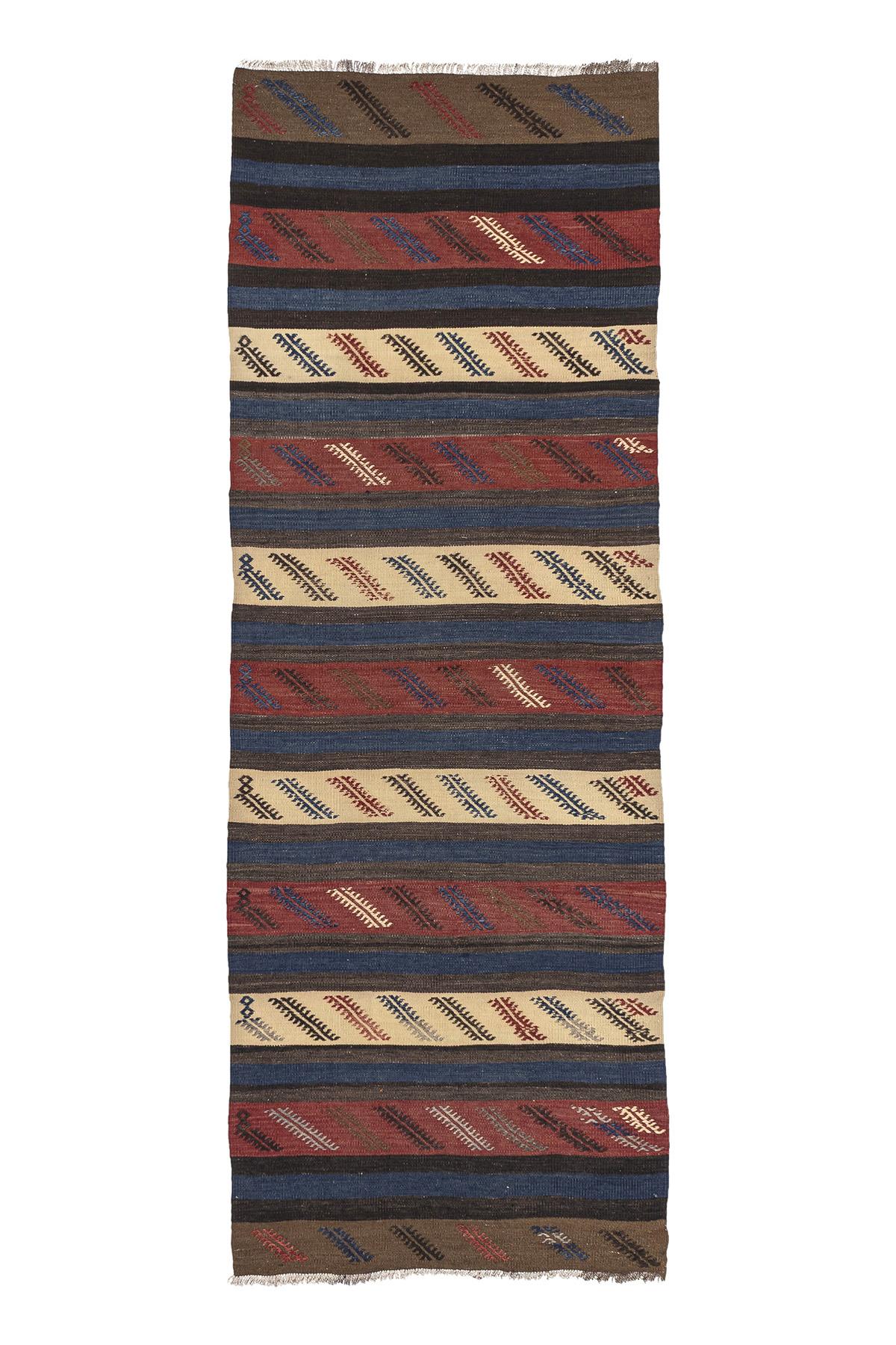 Sivas Kilim Rug (2.5 x 6.6 ft) | KILIM WHOLESALE - Vintage Handmade Pillows - Vintage Handmade Kilim Rugs - It is 100% wool. Artistic and historical rugs. Old handwoven rugs. - Online hand woven rugs and kilim cushions sales. Shipping to all ove