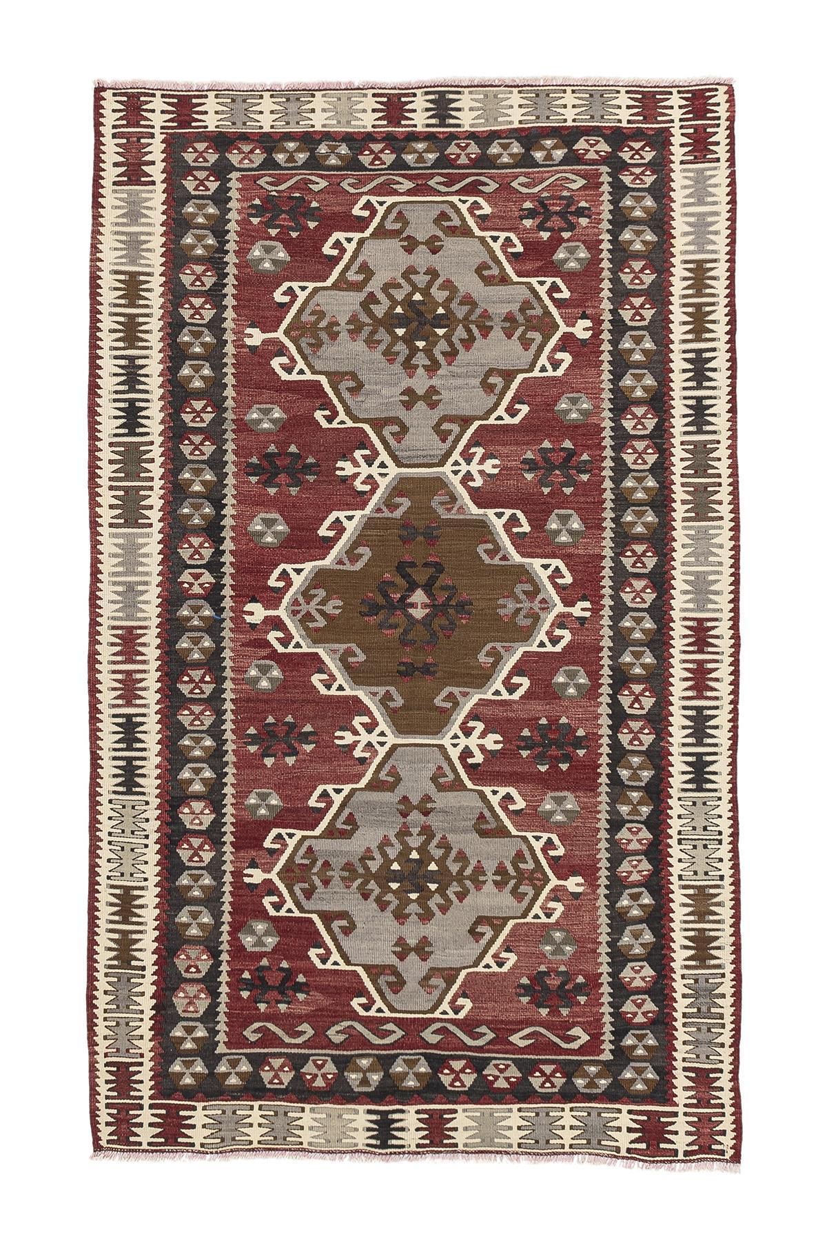 Bayburt Kilim Rug (3.9 x 7.0 ft) | KILIM WHOLESALE - Vintage Handmade Pillows - Vintage Handmade Kilim Rugs - It is 100% wool. Artistic and historical rugs. Old handwoven rugs. - Online hand woven rugs and kilim cushions sales. Shipping to all o
