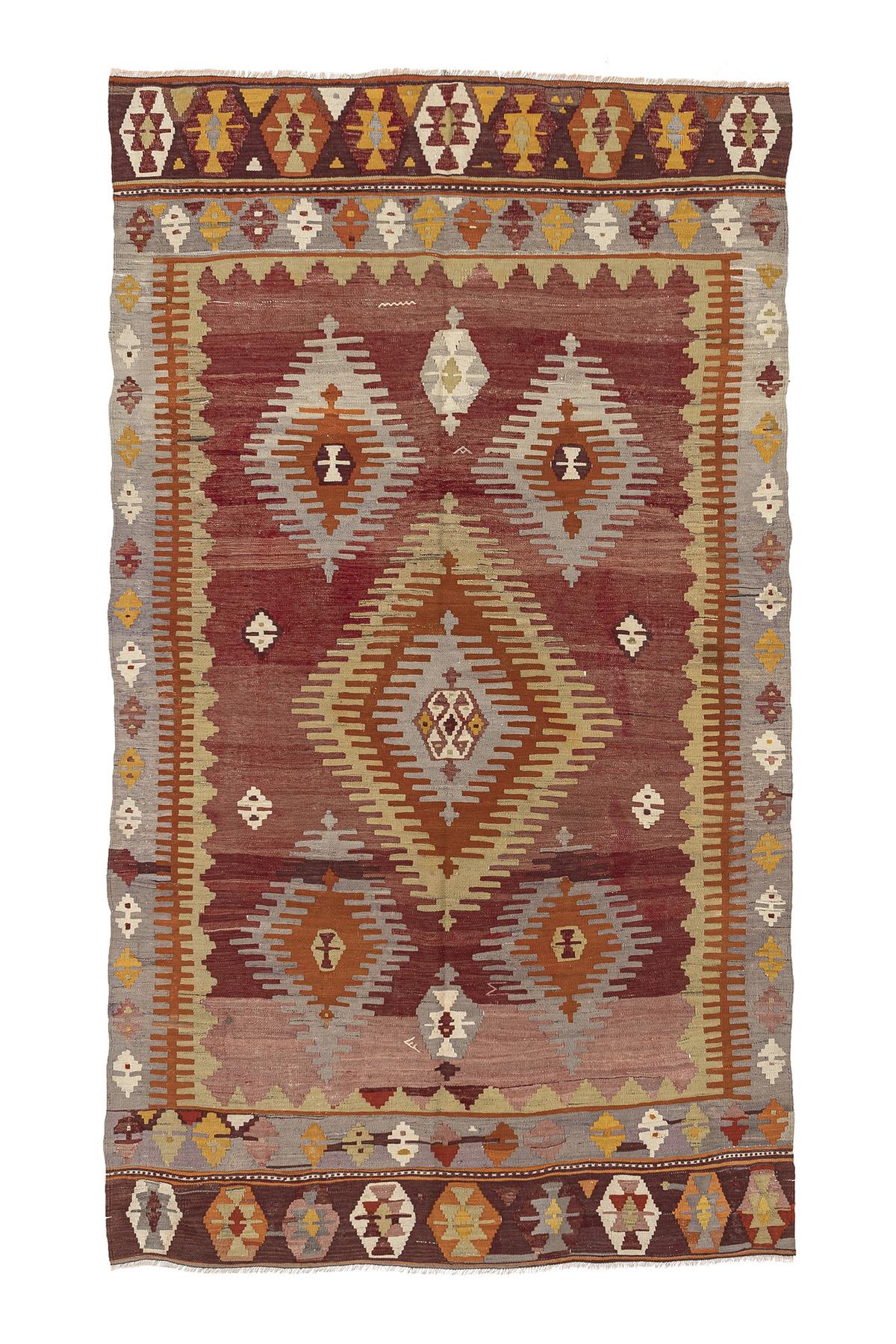 Sivas Kilim Rug (2.5 x 6.6 ft) | KILIM WHOLESALE - Vintage Handmade Pillows - Vintage Handmade Kilim Rugs - It is 100% wool. Artistic and historical rugs. Old handwoven rugs. - Online hand woven rugs and kilim cushions sales. Shipping to all ove