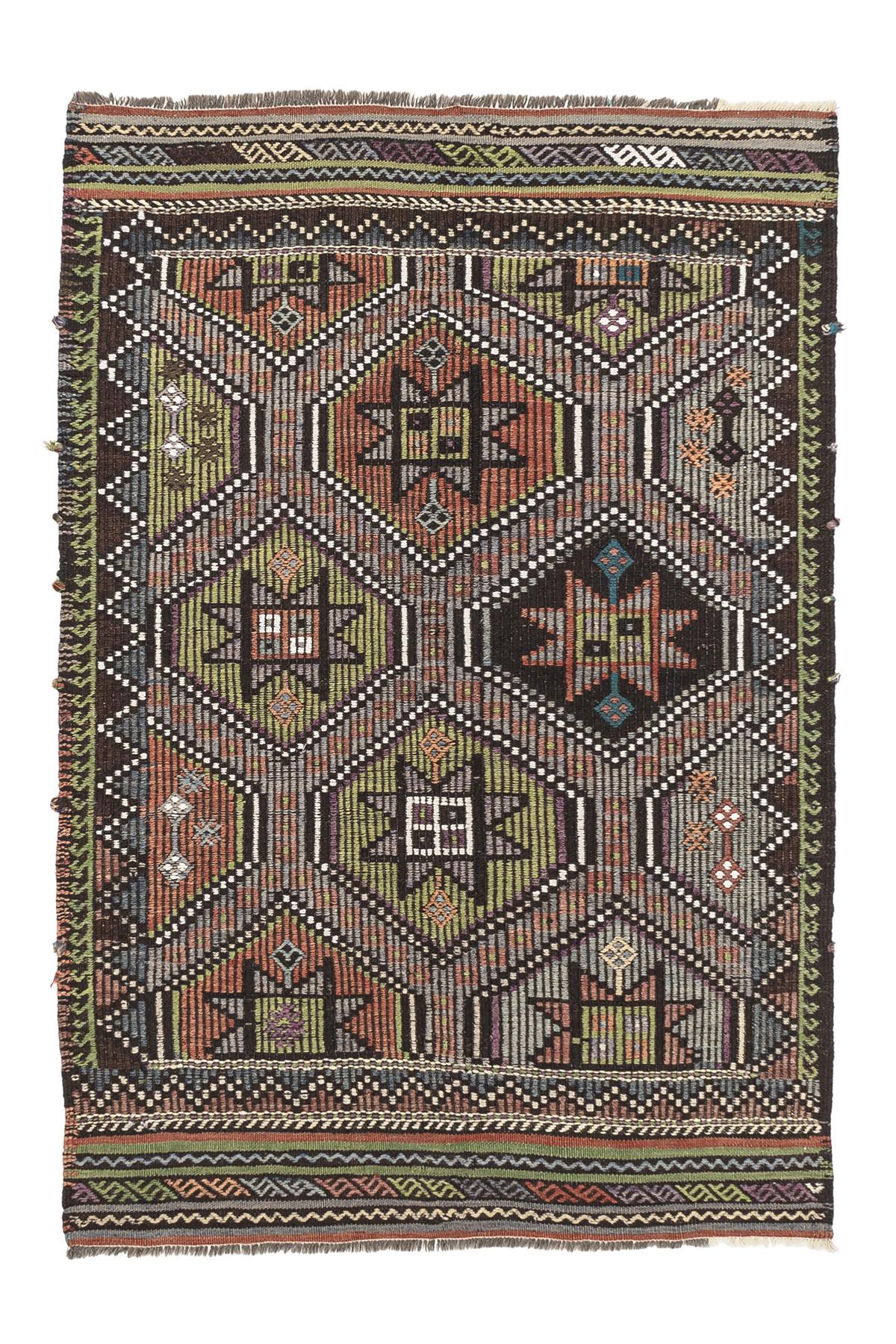 Sivas Kilim Rug (2.5 x 6.6 ft) | KILIM WHOLESALE - Vintage Handmade Pillows - Vintage Handmade Kilim Rugs - It is 100% wool. Artistic and historical rugs. Old handwoven rugs. - Online hand woven rugs and kilim cushions sales. Shipping to all ove