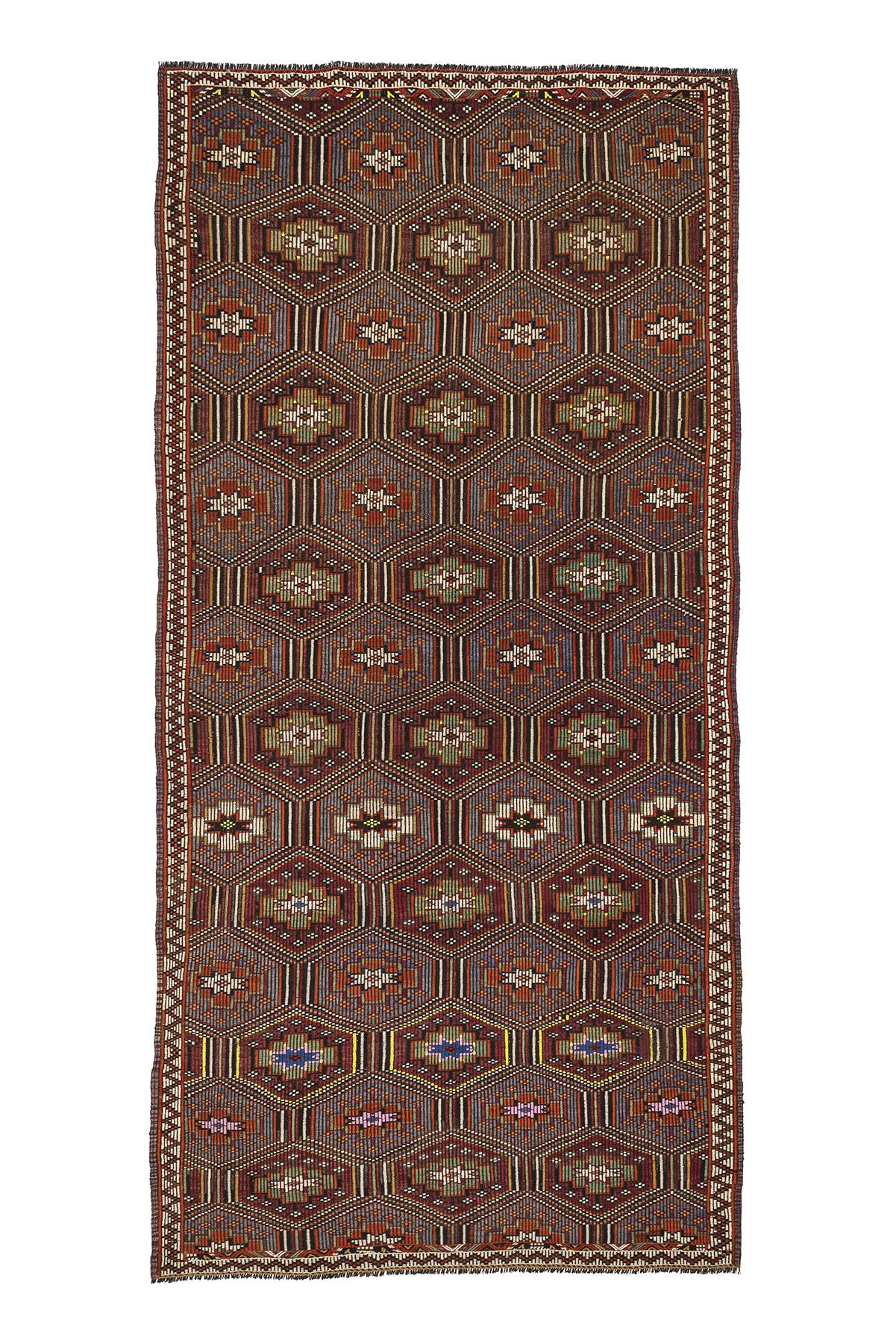 Sivas Kilim Rug (2.5 x 6.6 ft) | KILIM WHOLESALE - Vintage Handmade Pillows - Vintage Handmade Kilim Rugs - It is 100% wool. Artistic and historical rugs. Old handwoven rugs. - Online hand woven rugs and kilim cushions sales. Shipping to all ove