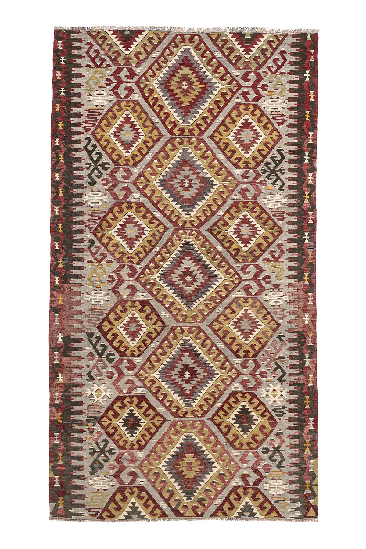 Sivas Kilim Rug (2.5 x 6.6 ft) | KILIM WHOLESALE - Vintage Handmade Pillows - Vintage Handmade Kilim Rugs - It is 100% wool. Artistic and historical rugs. Old handwoven rugs. - Online hand woven rugs and kilim cushions sales. Shipping to all ove