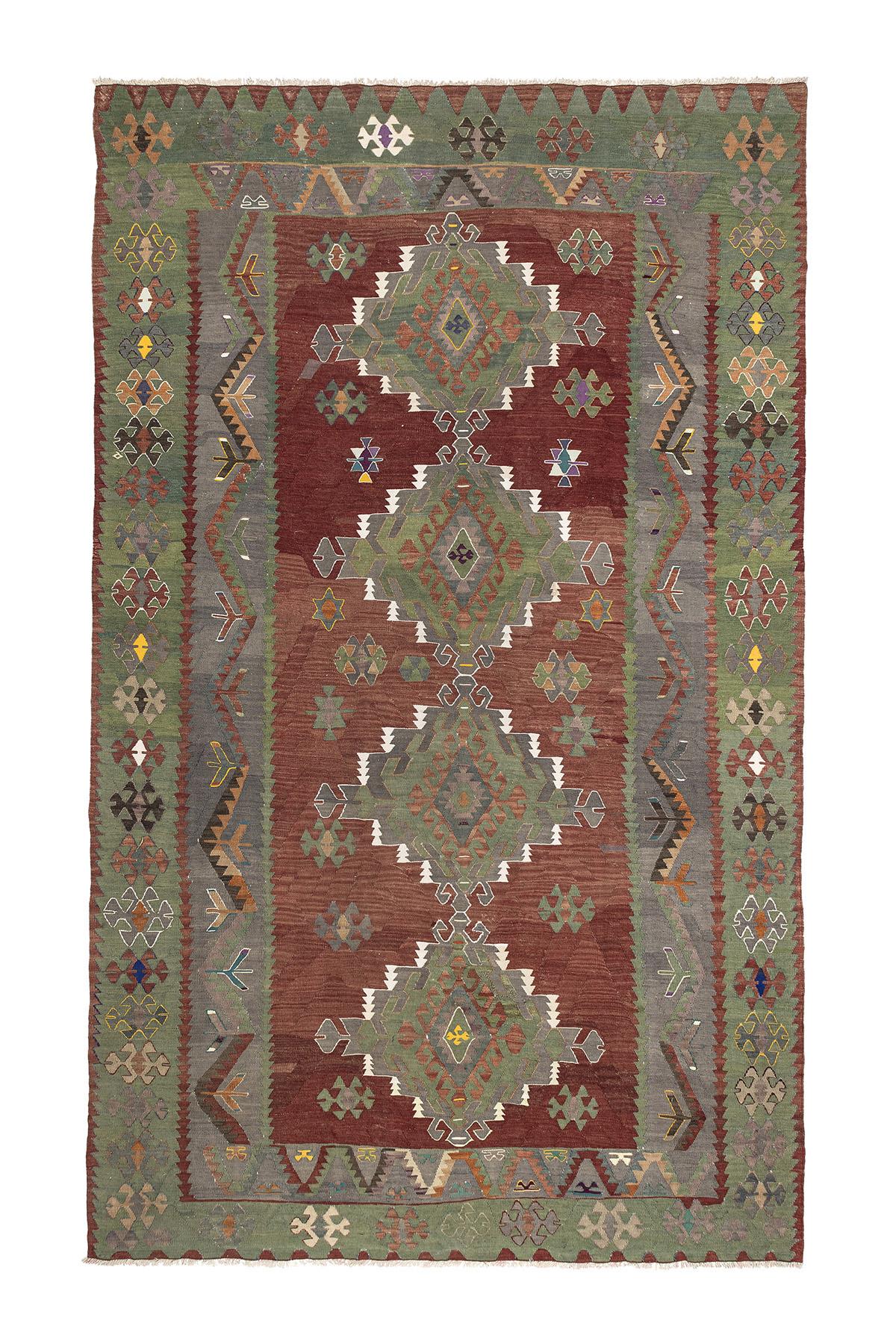 Sivas Kilim Rug (2.5 x 6.6 ft) | KILIM WHOLESALE - Vintage Handmade Pillows - Vintage Handmade Kilim Rugs - It is 100% wool. Artistic and historical rugs. Old handwoven rugs. - Online hand woven rugs and kilim cushions sales. Shipping to all ove