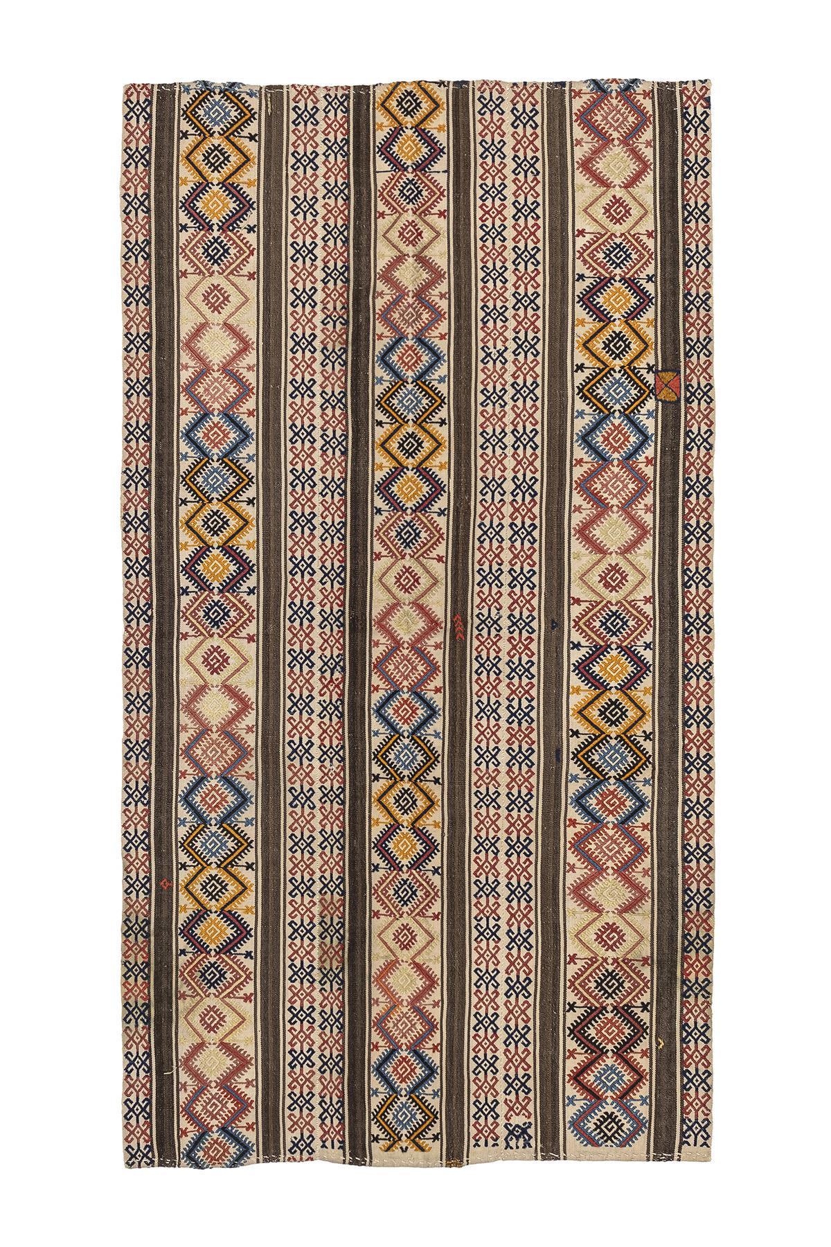 Sivas Kilim Rug (2.5 x 6.6 ft) | KILIM WHOLESALE - Vintage Handmade Pillows - Vintage Handmade Kilim Rugs - It is 100% wool. Artistic and historical rugs. Old handwoven rugs. - Online hand woven rugs and kilim cushions sales. Shipping to all ove