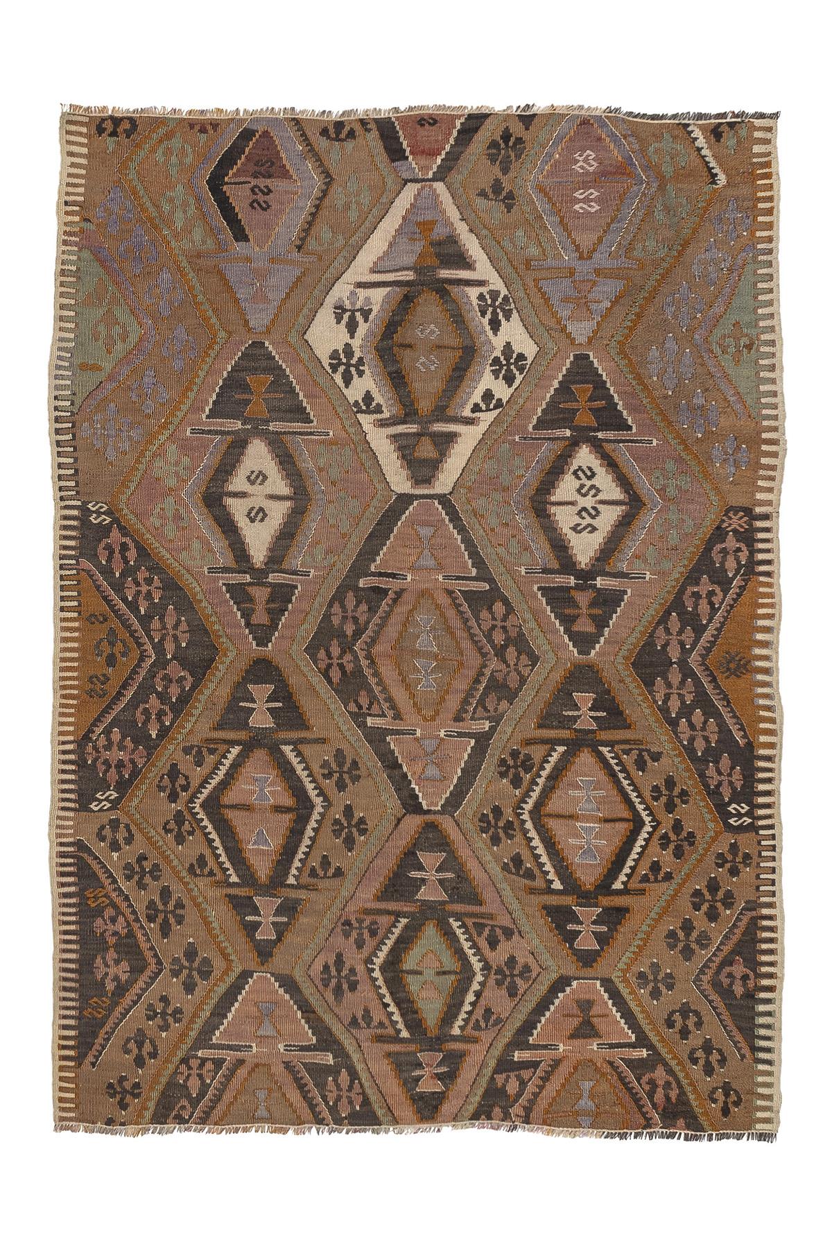 Sivas Kilim Rug (2.5 x 6.6 ft) | KILIM WHOLESALE - Vintage Handmade Pillows - Vintage Handmade Kilim Rugs - It is 100% wool. Artistic and historical rugs. Old handwoven rugs. - Online hand woven rugs and kilim cushions sales. Shipping to all ove