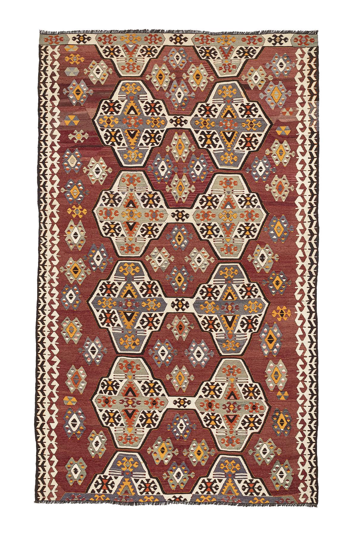 Sivas Kilim Rug (2.5 x 6.6 ft) | KILIM WHOLESALE - Vintage Handmade Pillows - Vintage Handmade Kilim Rugs - It is 100% wool. Artistic and historical rugs. Old handwoven rugs. - Online hand woven rugs and kilim cushions sales. Shipping to all ove