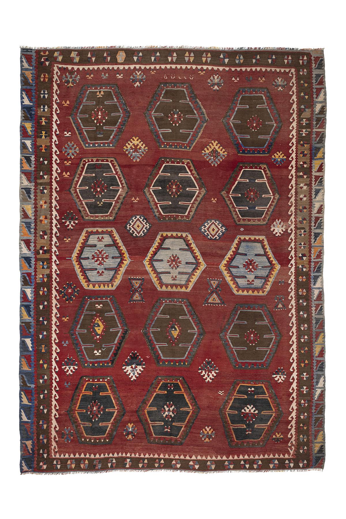 Sivas Kilim Rug (2.5 x 6.6 ft) | KILIM WHOLESALE - Vintage Handmade Pillows - Vintage Handmade Kilim Rugs - It is 100% wool. Artistic and historical rugs. Old handwoven rugs. - Online hand woven rugs and kilim cushions sales. Shipping to all ove