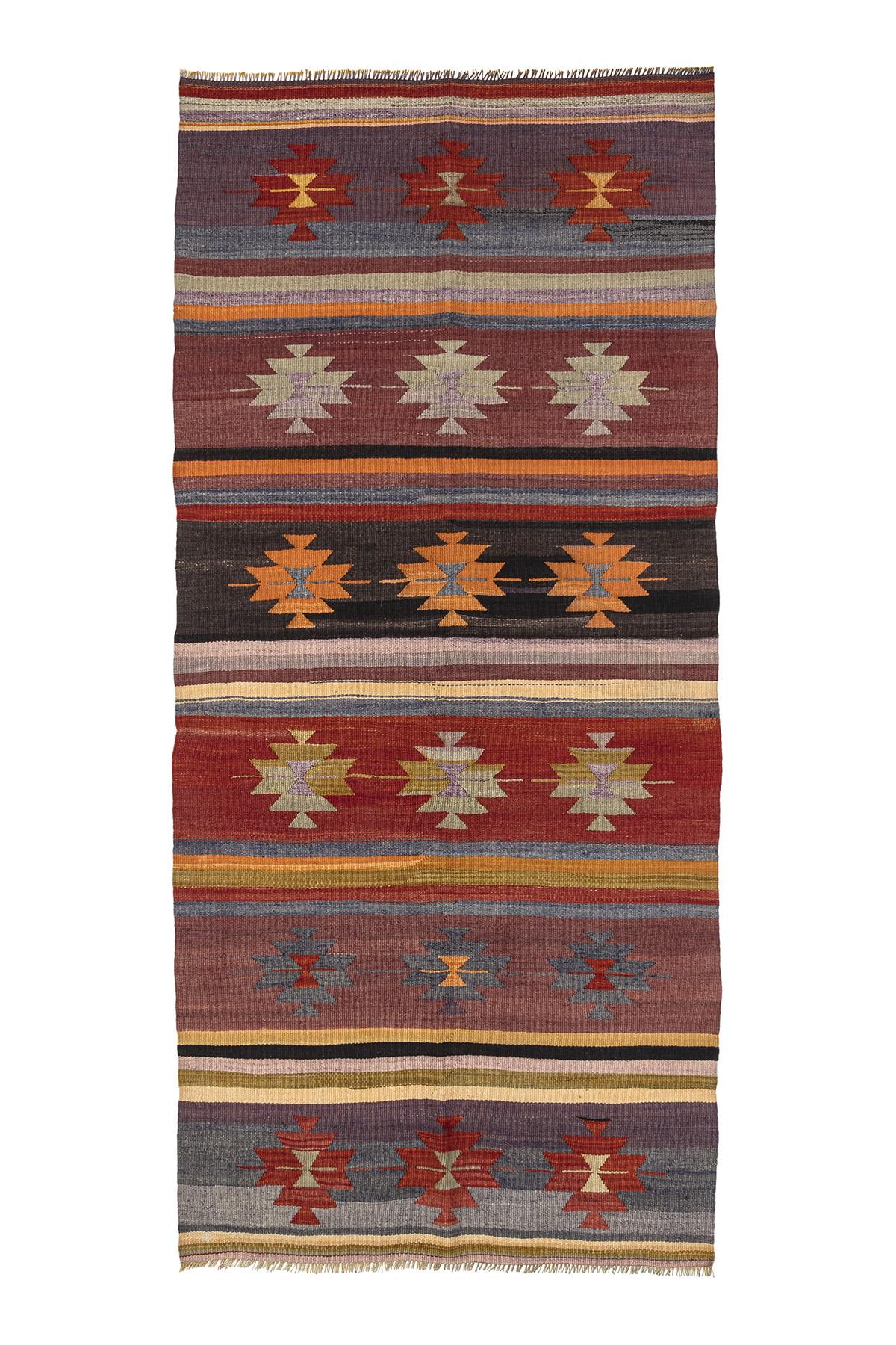 Sivas Kilim Rug (2.5 x 6.6 ft) | KILIM WHOLESALE - Vintage Handmade Pillows - Vintage Handmade Kilim Rugs - It is 100% wool. Artistic and historical rugs. Old handwoven rugs. - Online hand woven rugs and kilim cushions sales. Shipping to all ove