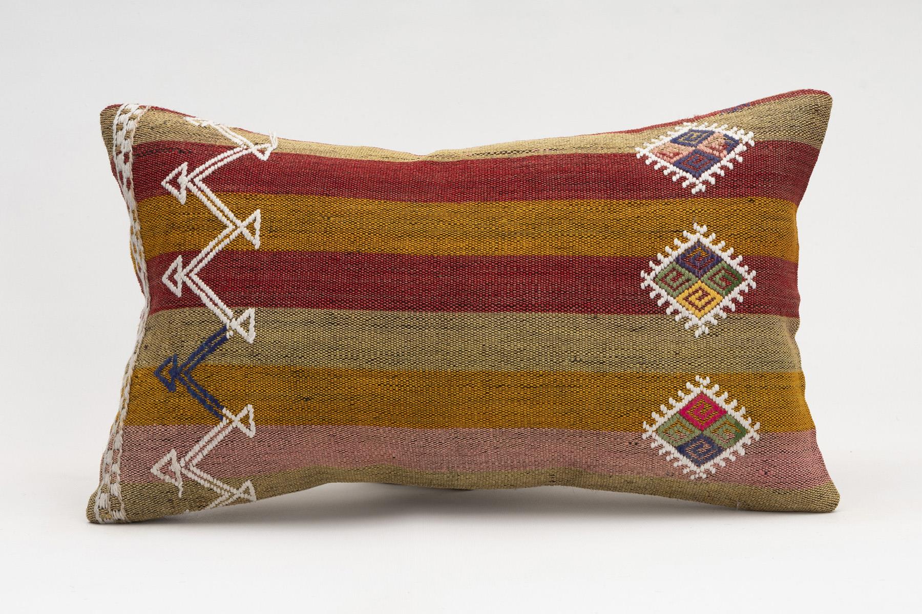 12x20 inches (30x50 cm) Kilim Pillow | KILIM WHOLESALE - Vintage Handmade Pillows - Vintage Handmade Kilim Rugs - It is 100% wool. Artistic and historical rugs. Old handwoven rugs. - Online hand woven rugs and kilim cushions sales. Shipping to a