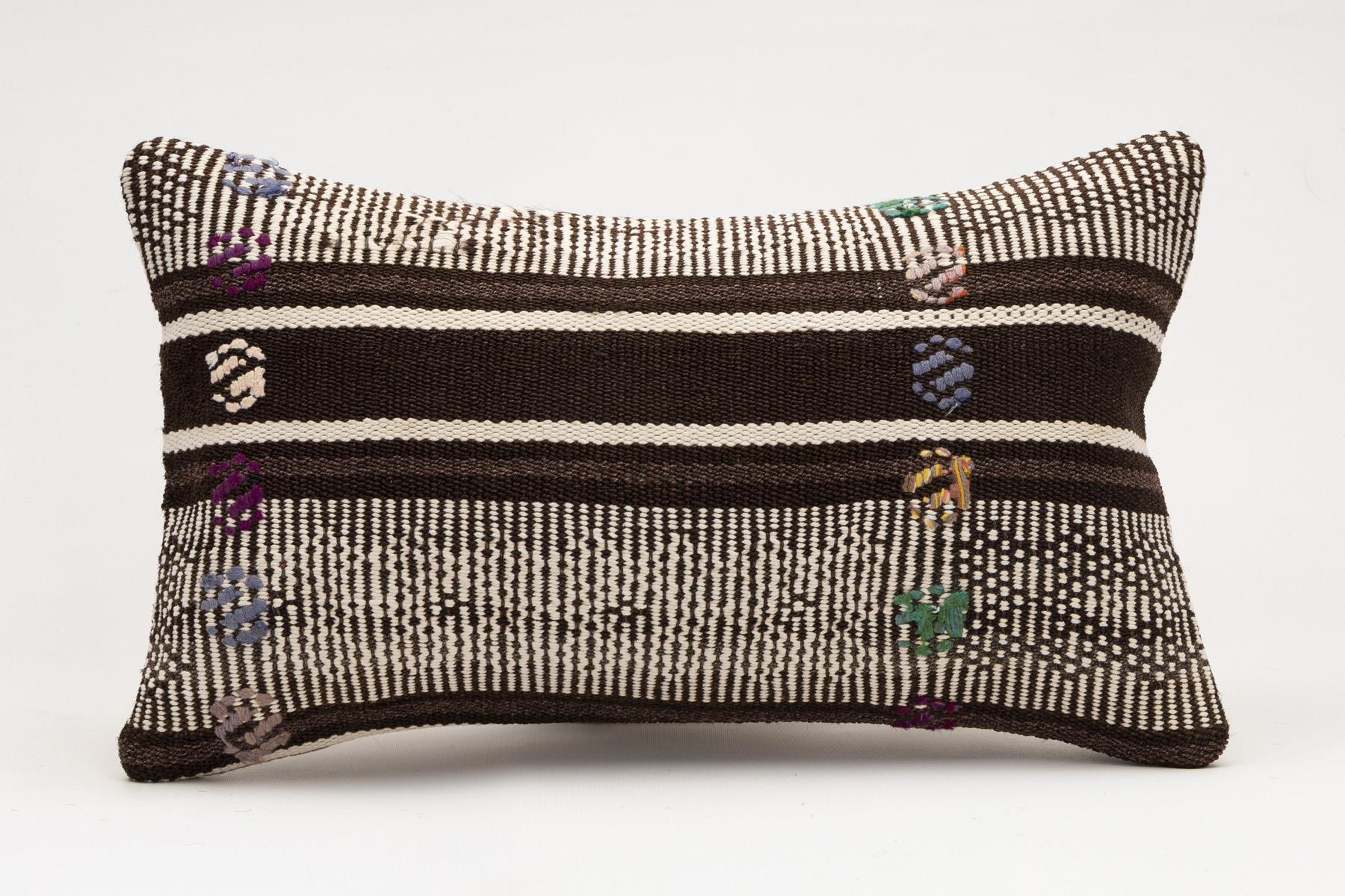 12x20 inches (30x50 cm) Kilim Pillow | KILIM WHOLESALE - Vintage Handmade Pillows - Vintage Handmade Kilim Rugs - It is 100% wool. Artistic and historical rugs. Old handwoven rugs. - Online hand woven rugs and kilim cushions sales. Shipping to a