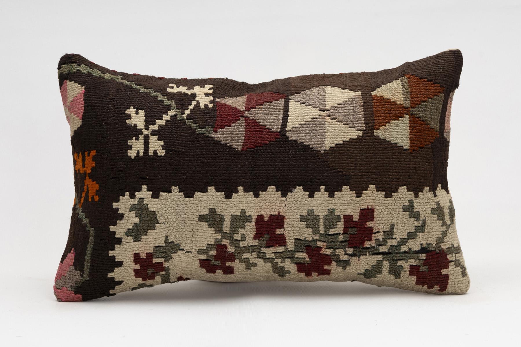 12x20 inches (30x50 cm) Kilim Pillow | KILIM WHOLESALE - Vintage Handmade Pillows - Vintage Handmade Kilim Rugs - It is 100% wool. Artistic and historical rugs. Old handwoven rugs. - Online hand woven rugs and kilim cushions sales. Shipping to a
